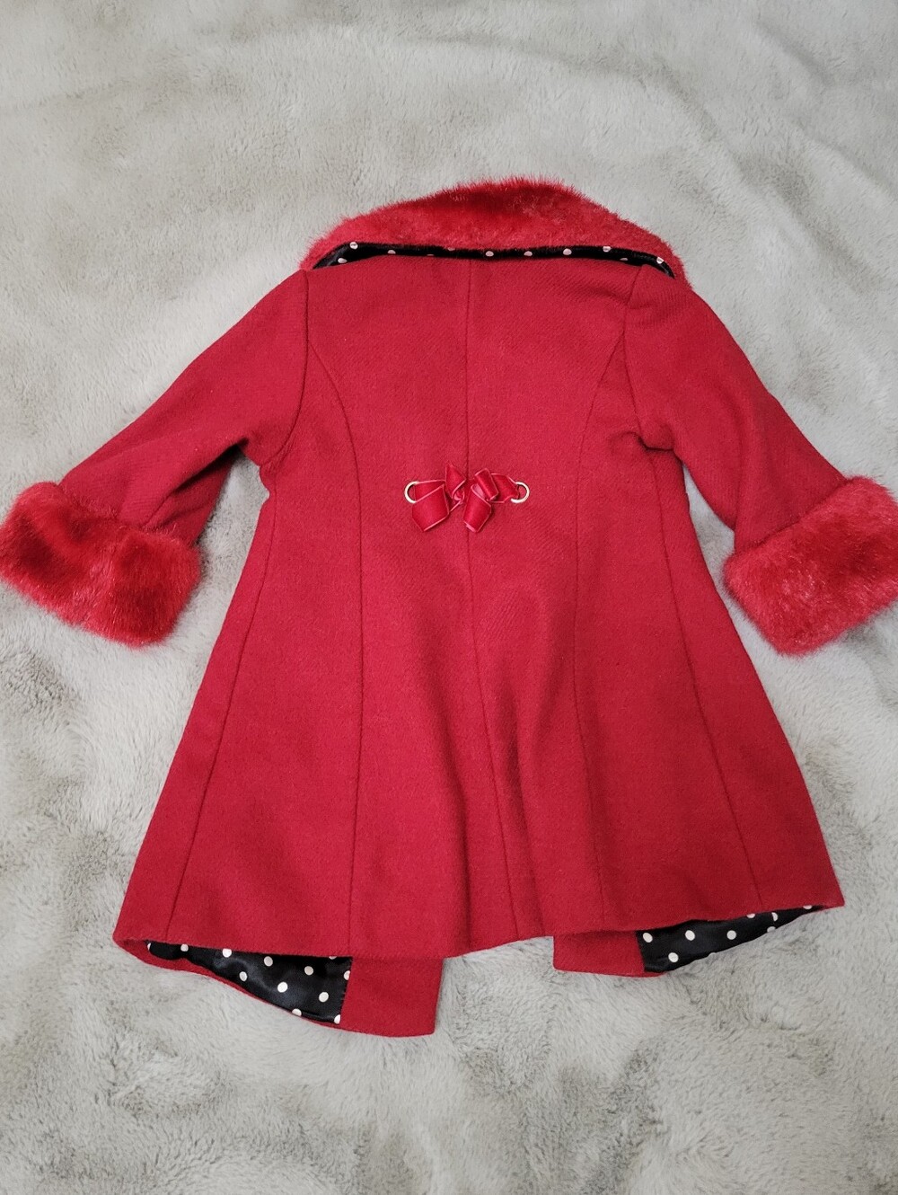 The Children's Place Red Faux Fur Toddler Girls Coat - Picture 4 of 5